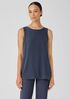 Silk Georgette Crepe Ballet Neck Long Tank