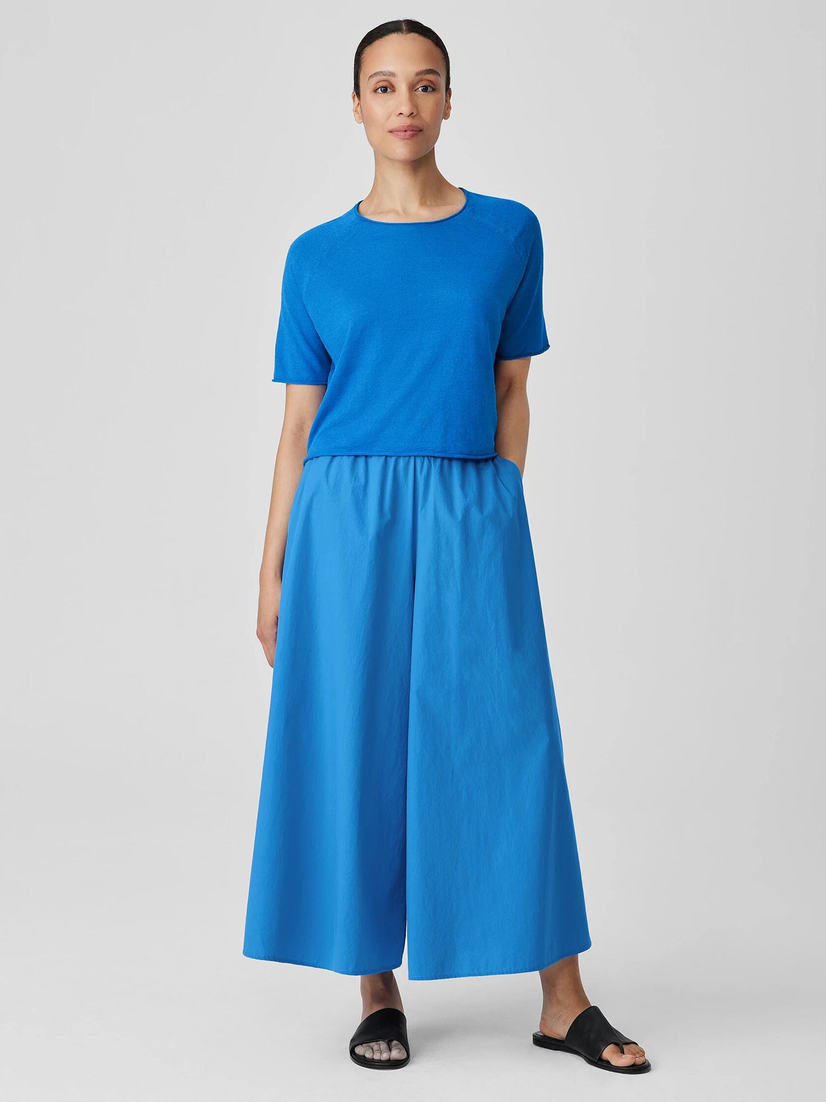 Washed Organic Cotton Poplin Skirt Pant