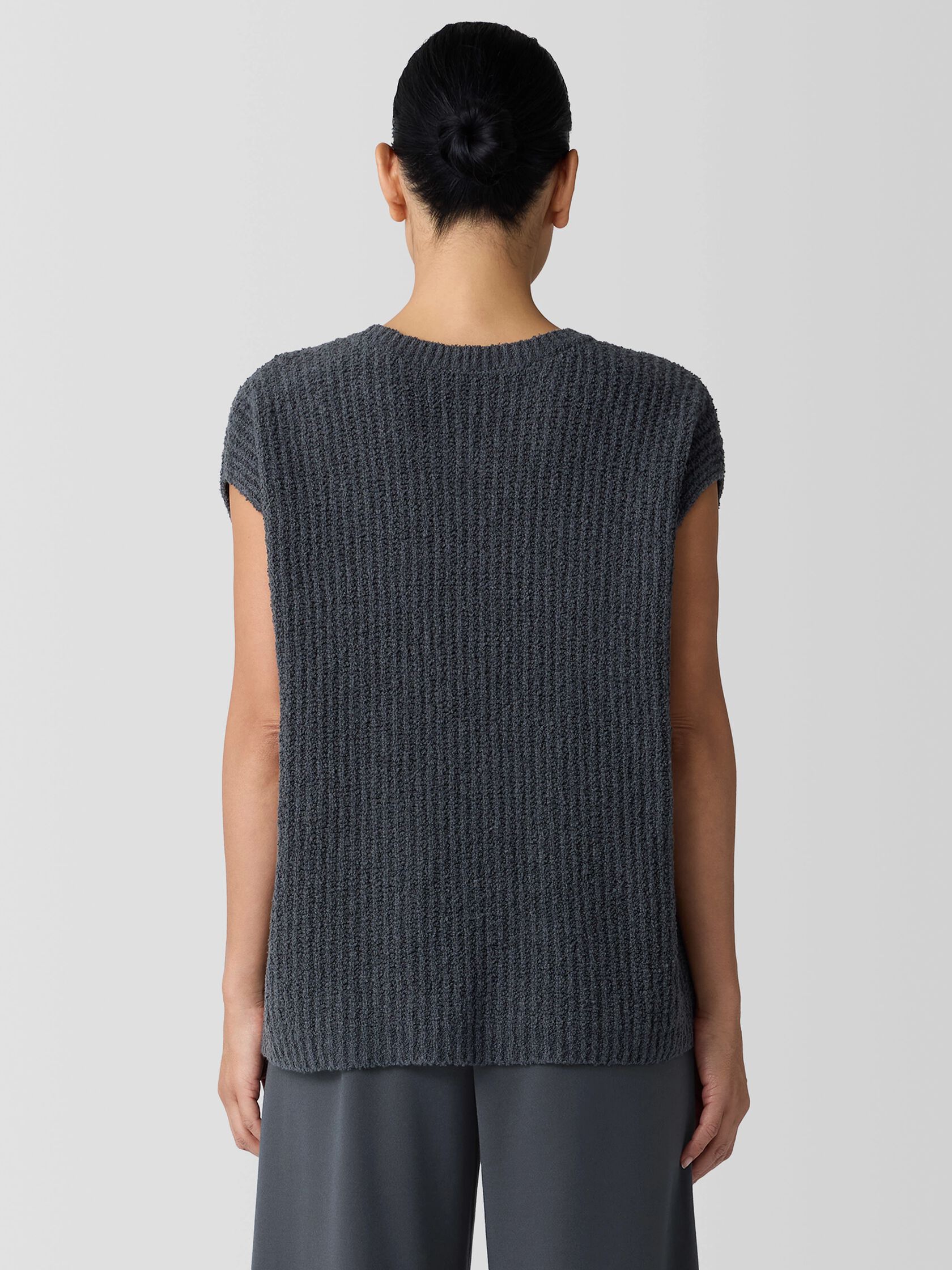 Cotton Fluff Crew Neck Vest