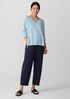 Organic Linen Cotton Slub V-Neck Top