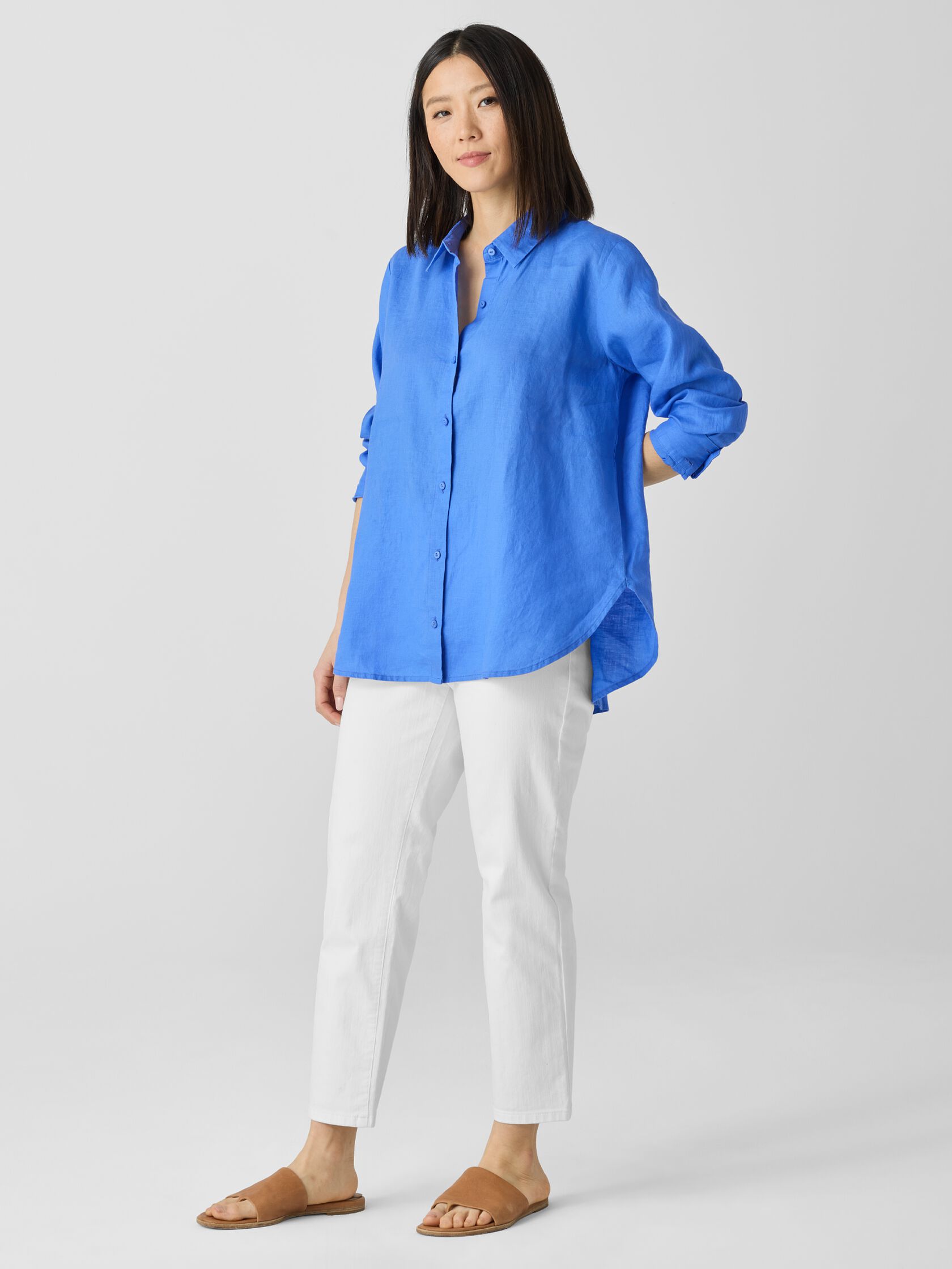 Organic Handkerchief Linen Classic Collar Shirt