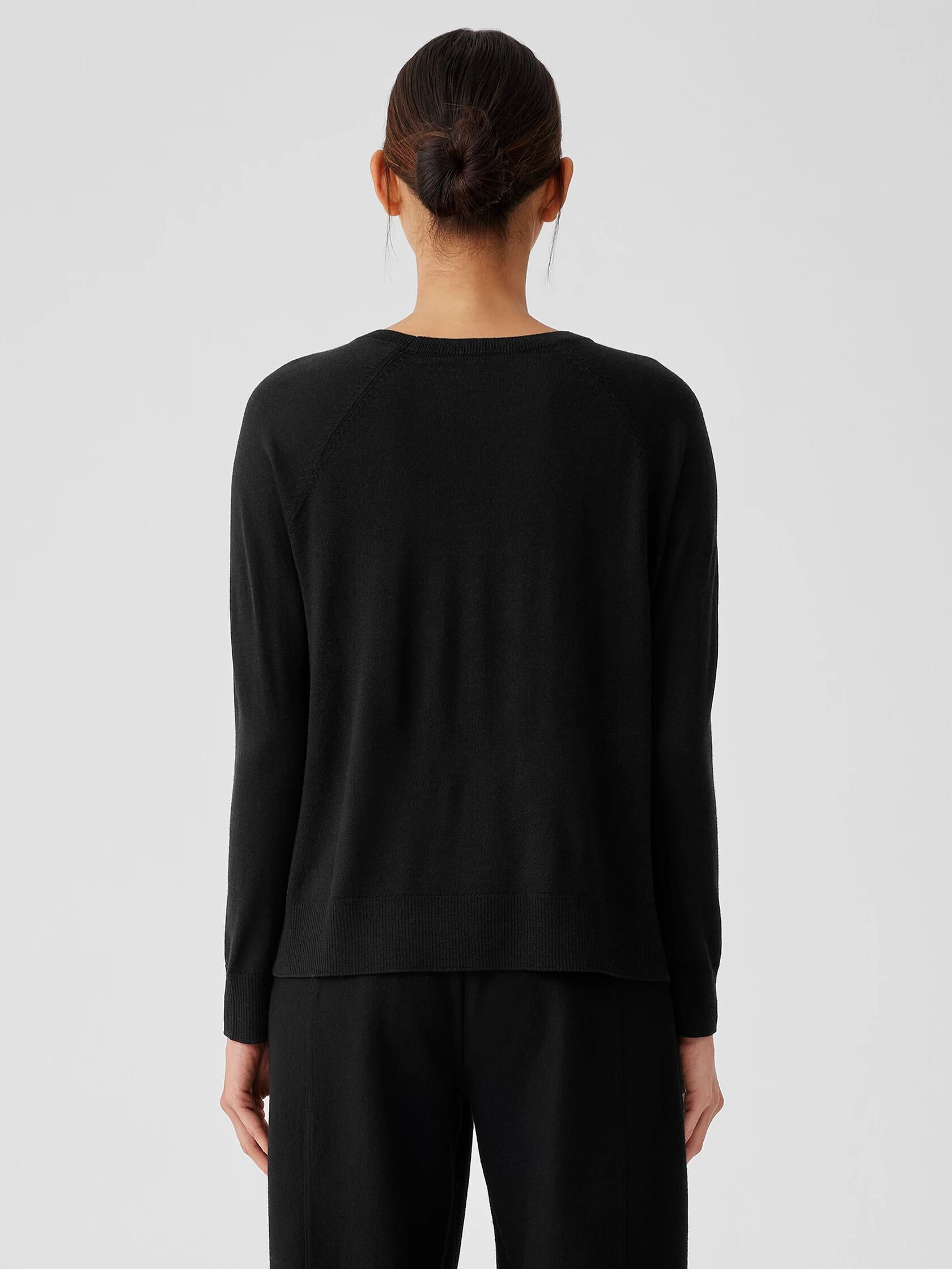 Fine Merino Jersey Crew Neck Top in Regenerative Wool