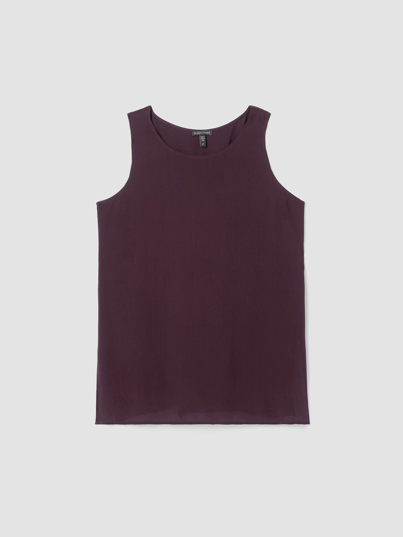 Silk Georgette Crepe Ballet Neck Long Tank