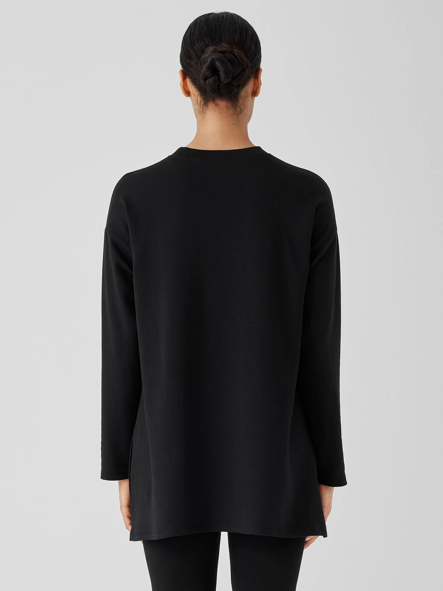 Cozy Brushed Terry Hug Crew Neck Long Top