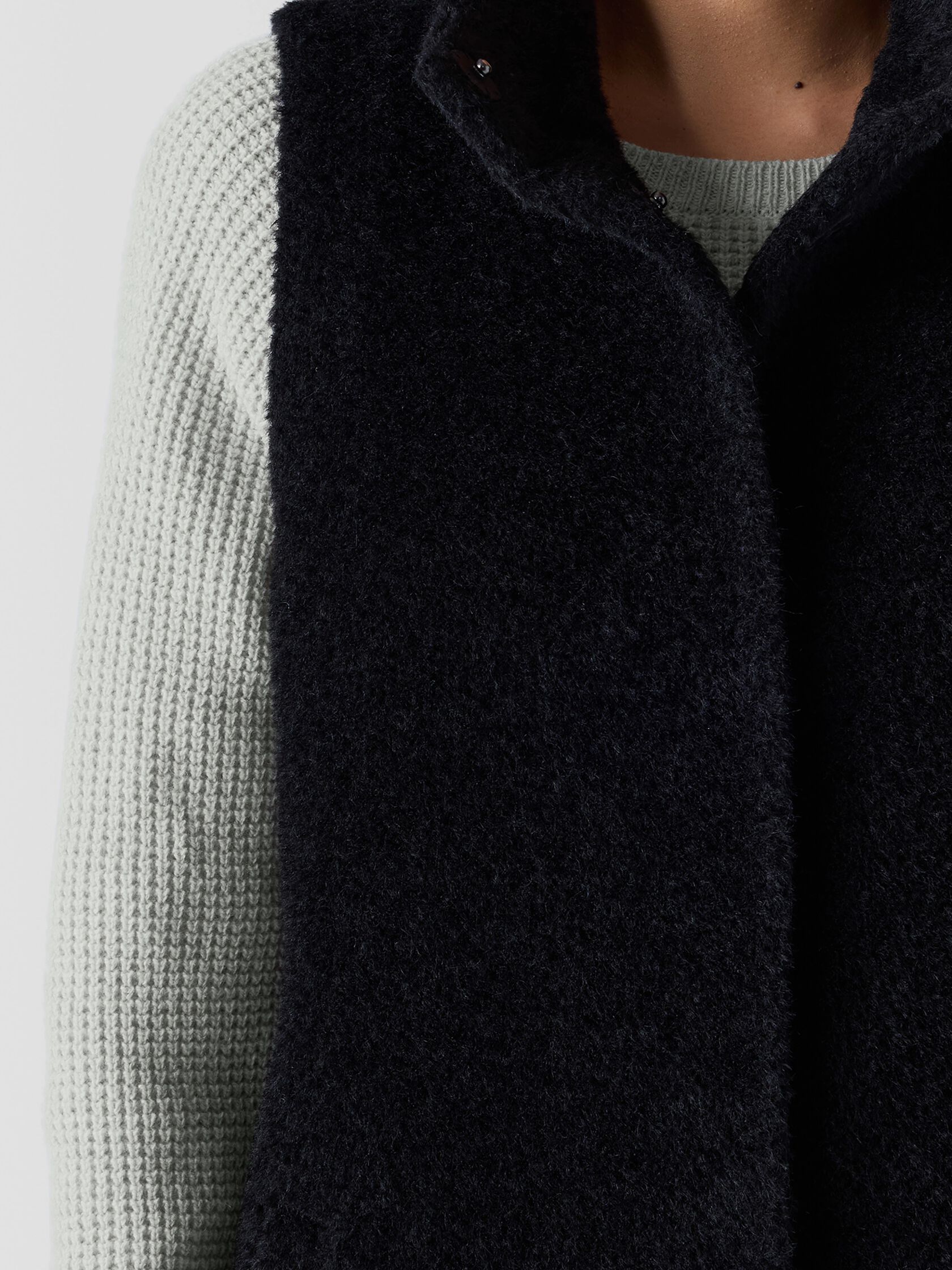 Fine Wool Alpaca Stand Collar Vest