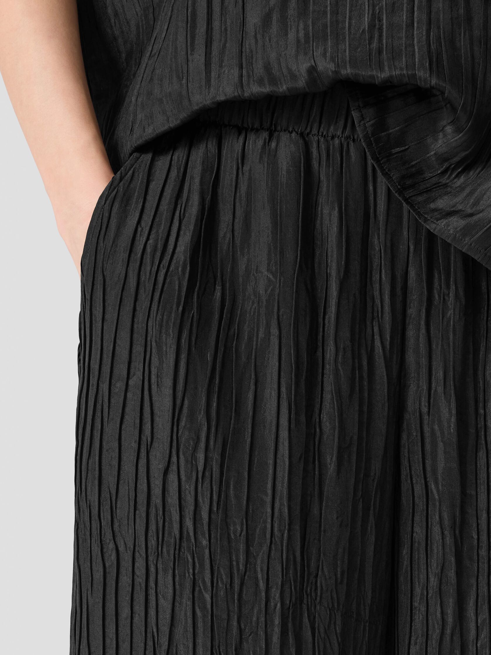 Textured Silk Jacquard Wide-Leg Pant