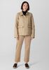 Eggshell Recycled Nylon Quilted Classic Collar Jacket