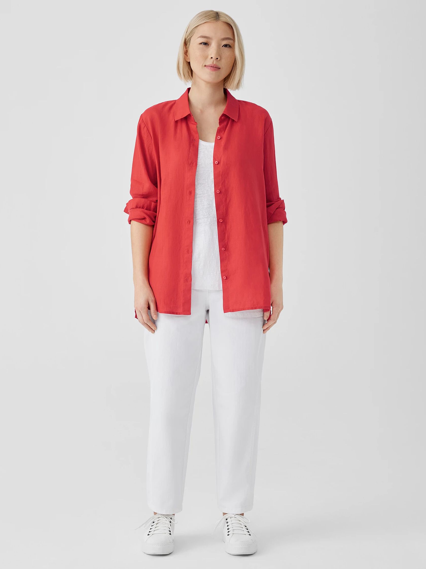 Organic Handkerchief Linen Classic Collar Shirt
