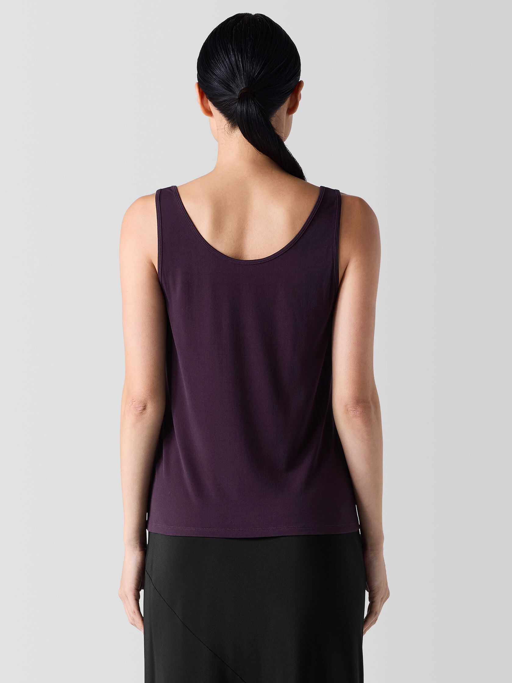 Stretch Silk Jersey Scoop Neck Tank