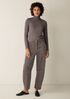 Sheer Cotton Blend Knit Turtleneck Top