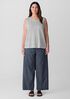 Striped Organic Linen Jersey Crew Neck Tank