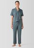 Organic Cotton Interlock Notch Collar Sleep Shirt