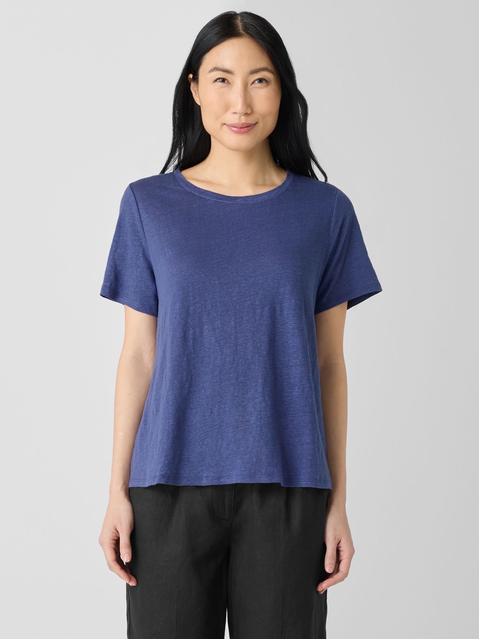 Organic Linen Jersey Crew Neck Tee