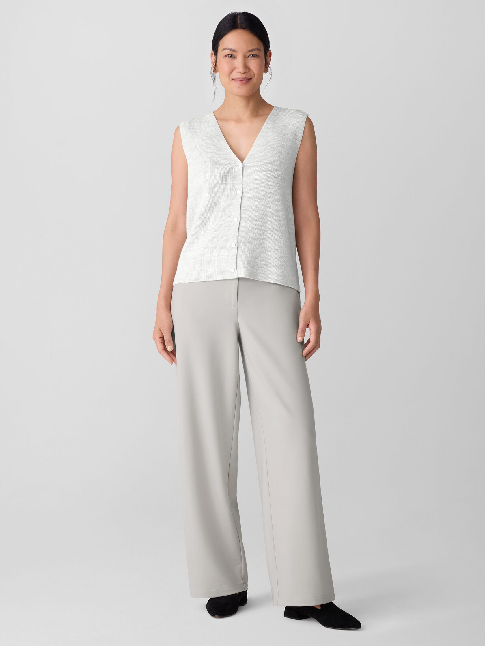 Washable Flex Ponte Wide Trouser Pant