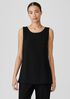 Silk Georgette Crepe Ballet Neck Long Tank