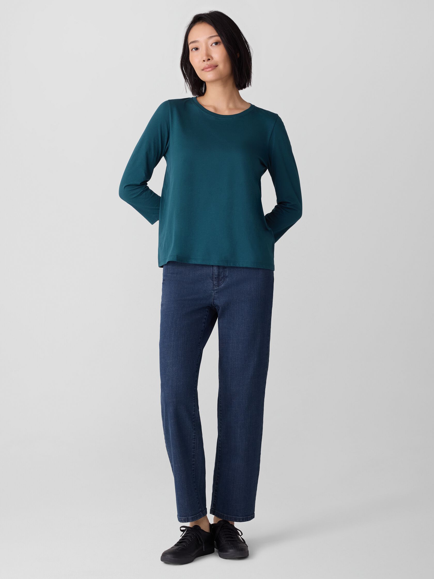 Organic Pima Cotton Jersey 3/4-Sleeve Tee