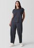 Textured Stretch Rib Round Neck Top