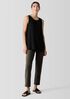 Silk Georgette Crepe Ballet Neck Long Tank