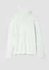 Mélange Sheer Cotton Blend Knit Turtleneck Top