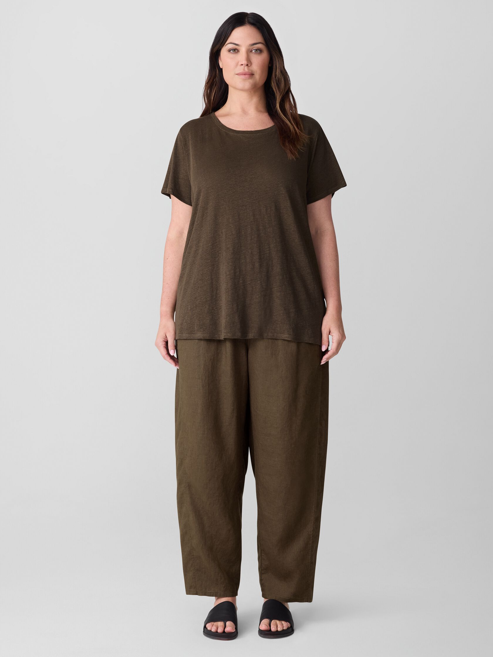 Organic Linen Jersey Crew Neck Tee