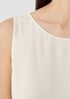 Silk Georgette Crepe Ballet Neck Long Tank