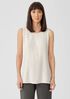 Silk Georgette Crepe Ballet Neck Long Tank