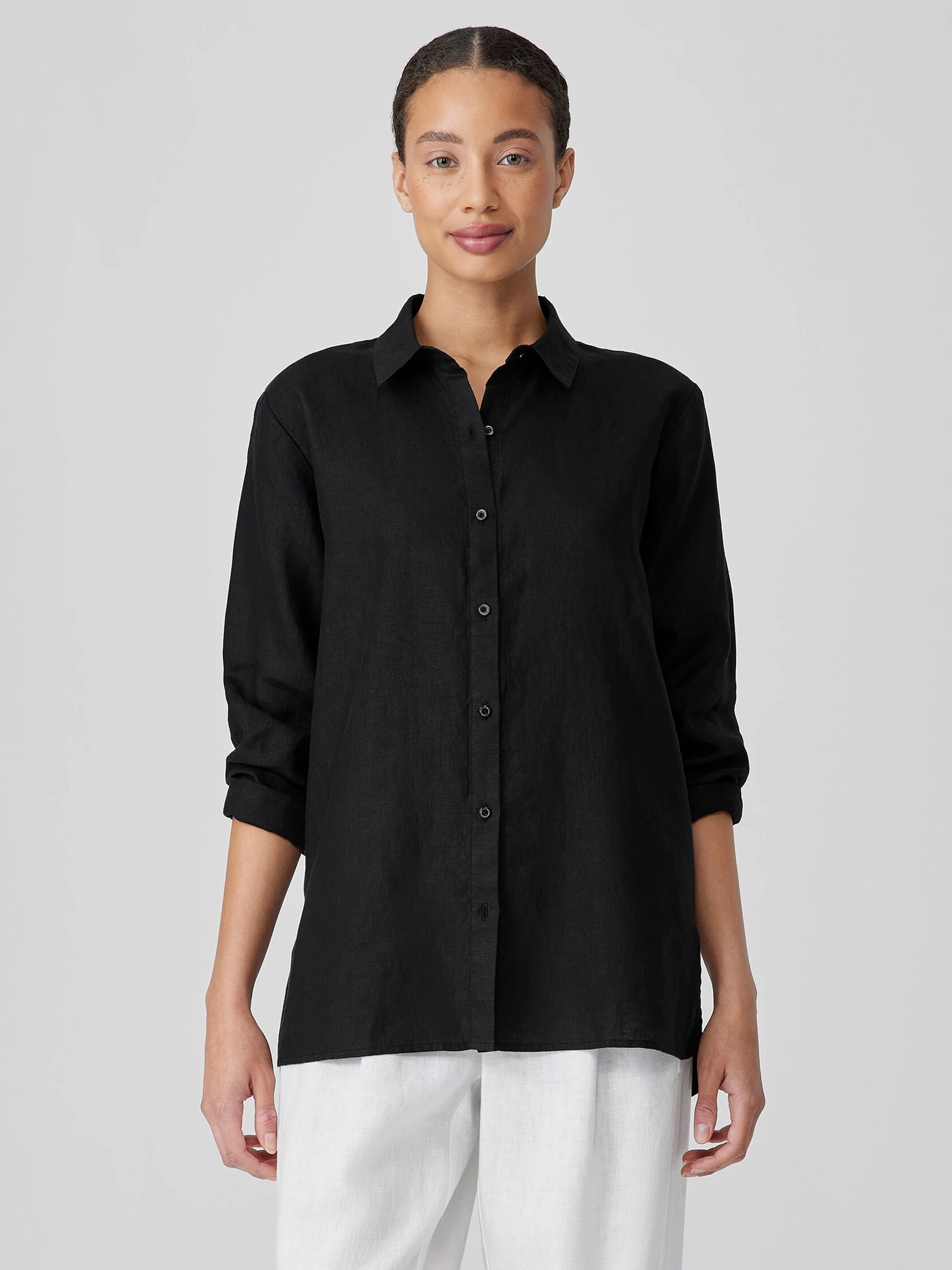 Organic Handkerchief Linen Classic Collar Shirt