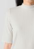 Textured Stretch Rib Mock Neck Top