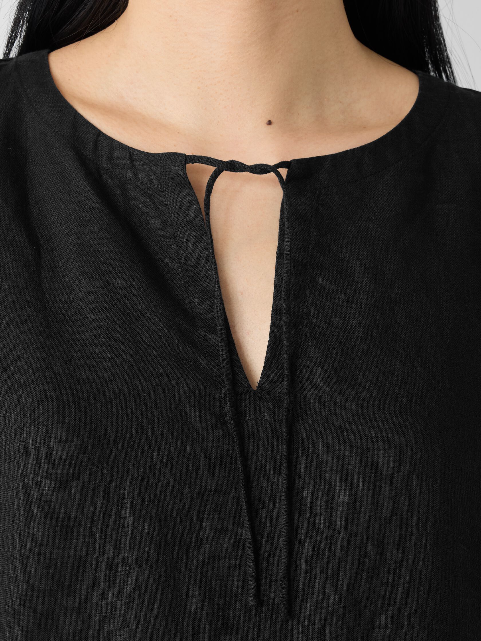 Organic Handkerchief Linen Round Neck Top