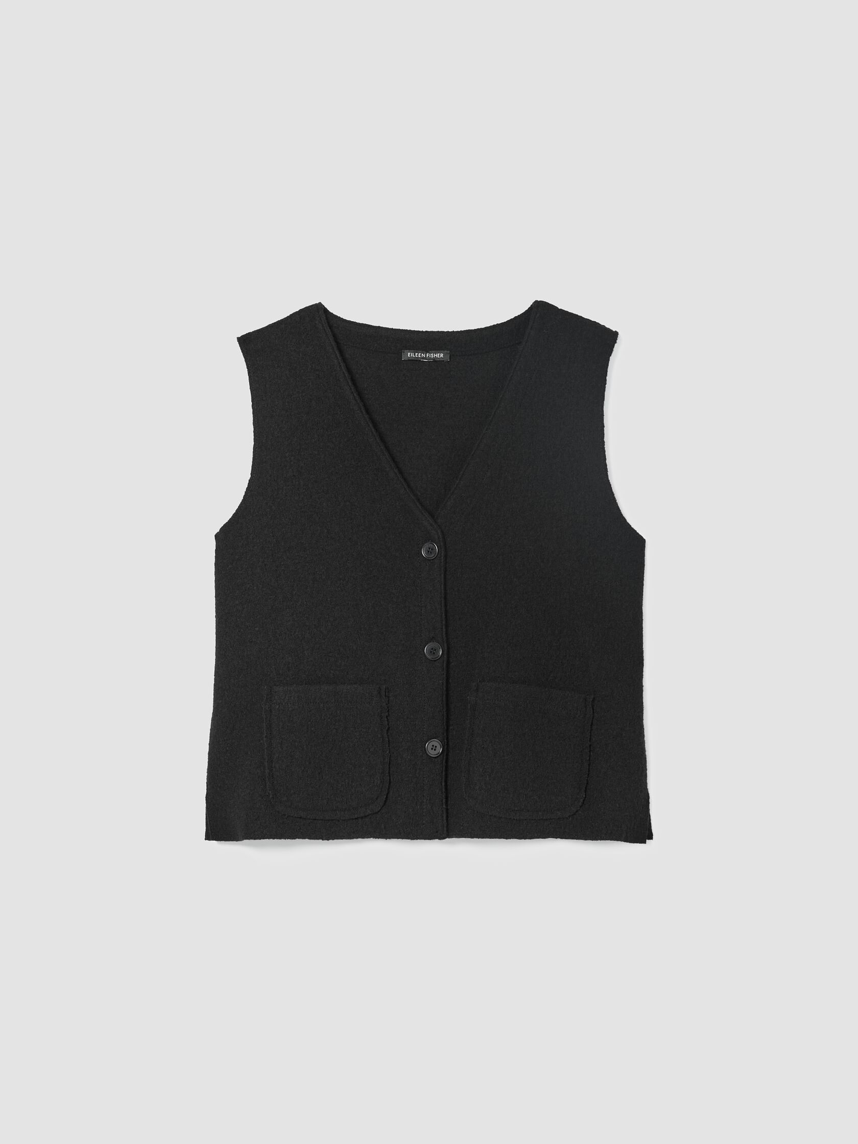 Lightweight Boiled Wool Vest in Regenerative Wool