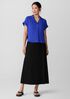 Silk Georgette Crepe Notch Collar Top