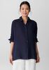 Puckered Organic Linen Stripe Classic Collar Shirt