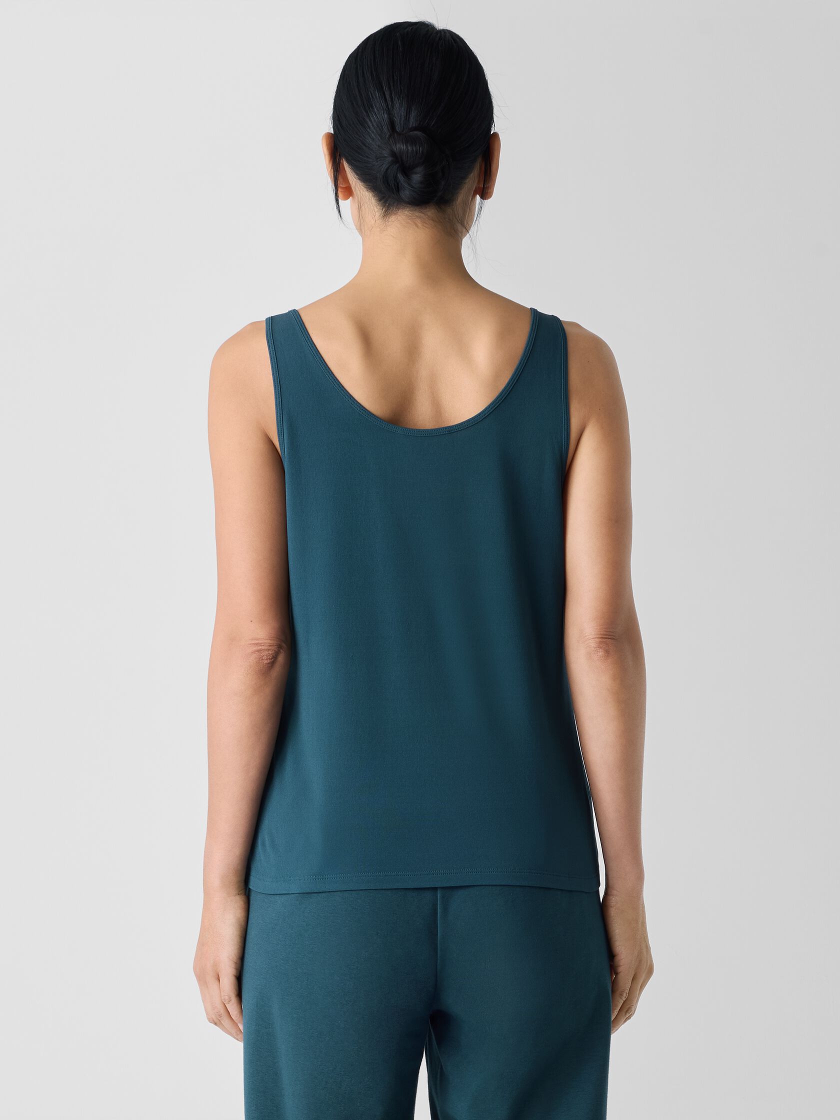 Stretch Silk Jersey Scoop Neck Tank