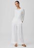 Crinkled Sheer Silk Georgette Bateau Neck Long Top
