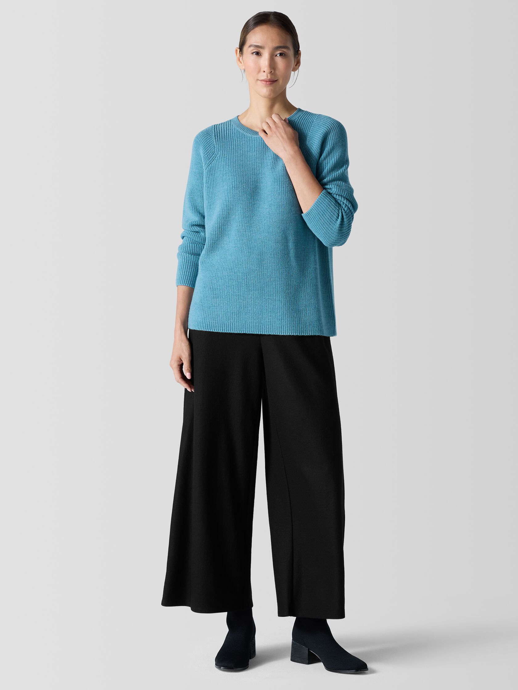 Merino Crew Neck Top in Regenerative Wool