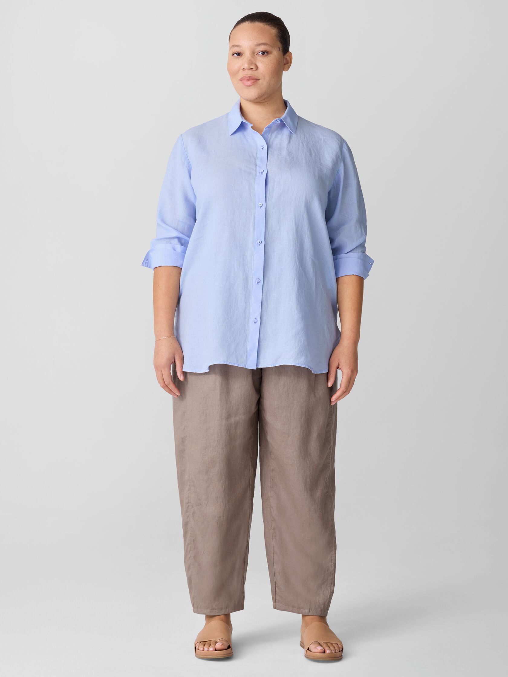 Organic Handkerchief Linen Classic Collar Shirt
