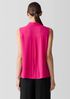 Silk Georgette Crepe Classic Collar Sleeveless Shirt