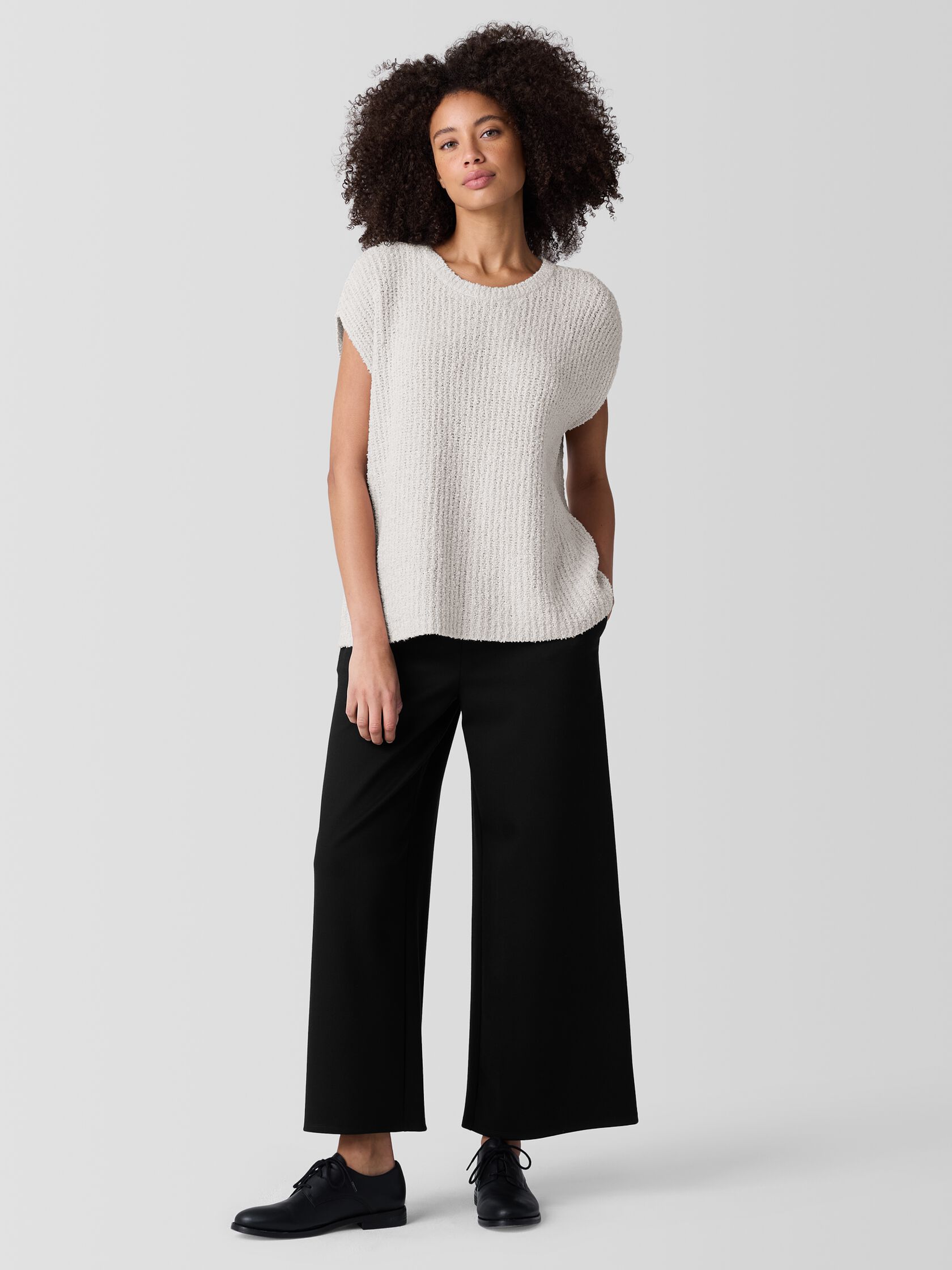 Cotton Fluff Crew Neck Vest
