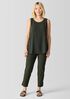 Silk Georgette Crepe Ballet Neck Long Tank