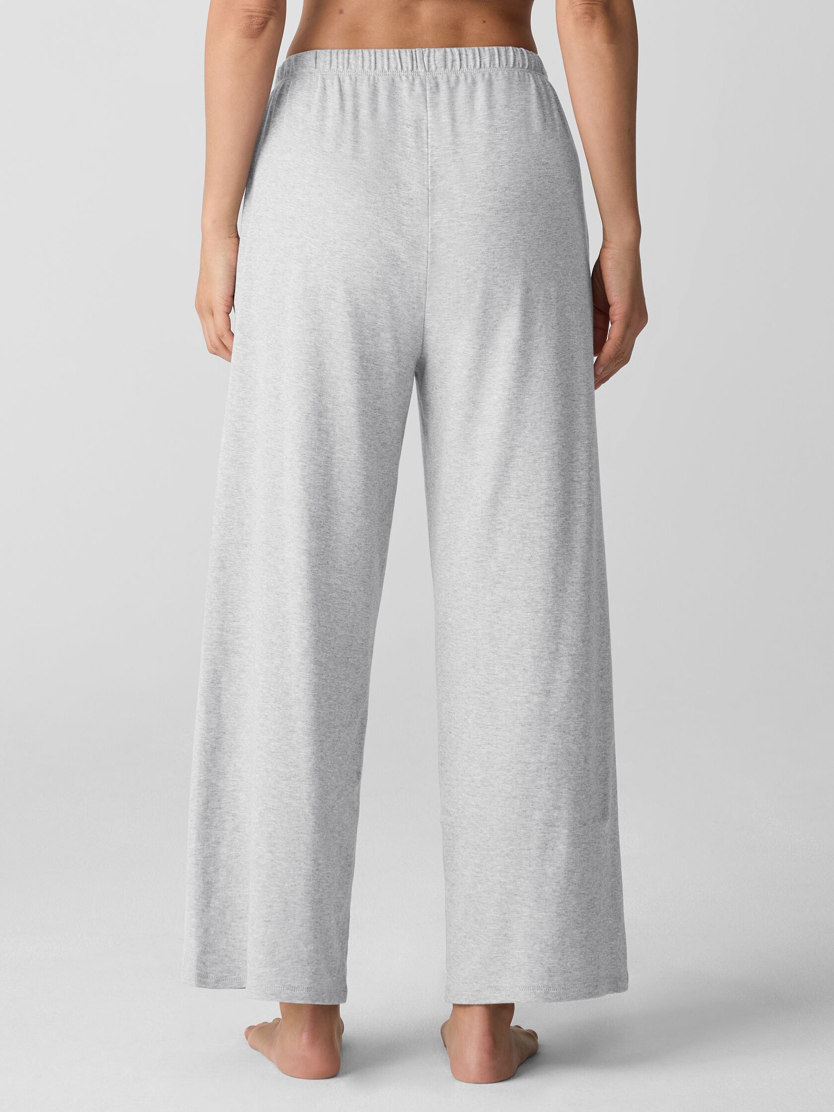 Mélange Organic Cotton Interlock Wide-Leg Sleep Pant