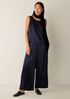 Textured Satin Ballet Neck Tank