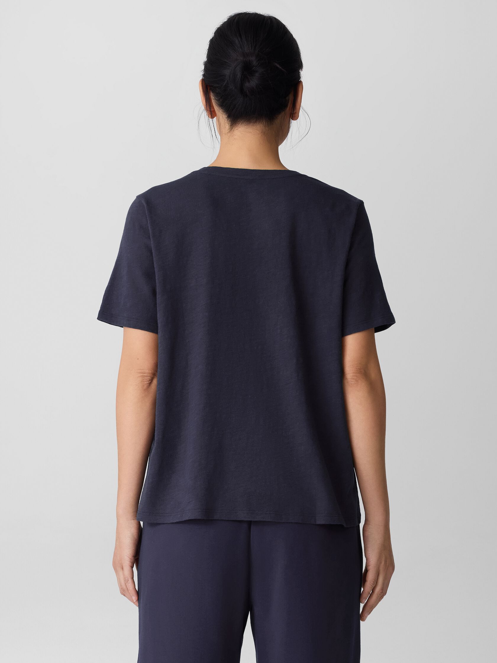 Organic Cotton Slubby Jersey V-Neck Tee