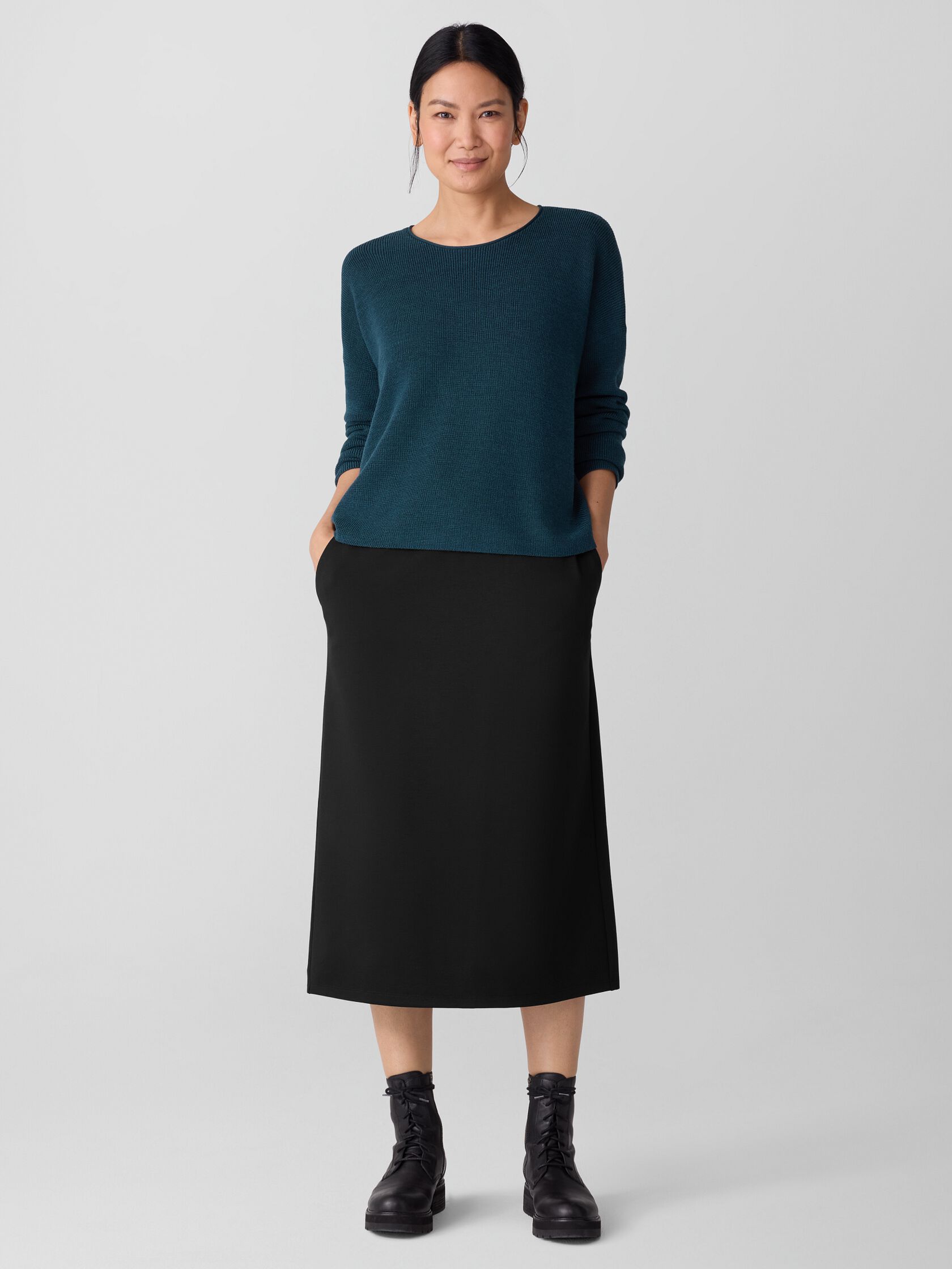 Merino Crew Neck Top in Regenerative Wool