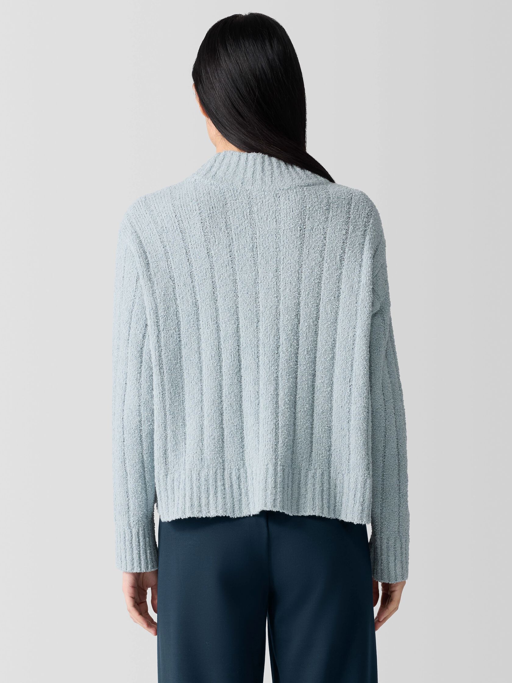 Cotton Fluff Rib Turtleneck Top