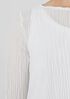 Crinkled Sheer Silk Georgette Bateau Neck Long Top