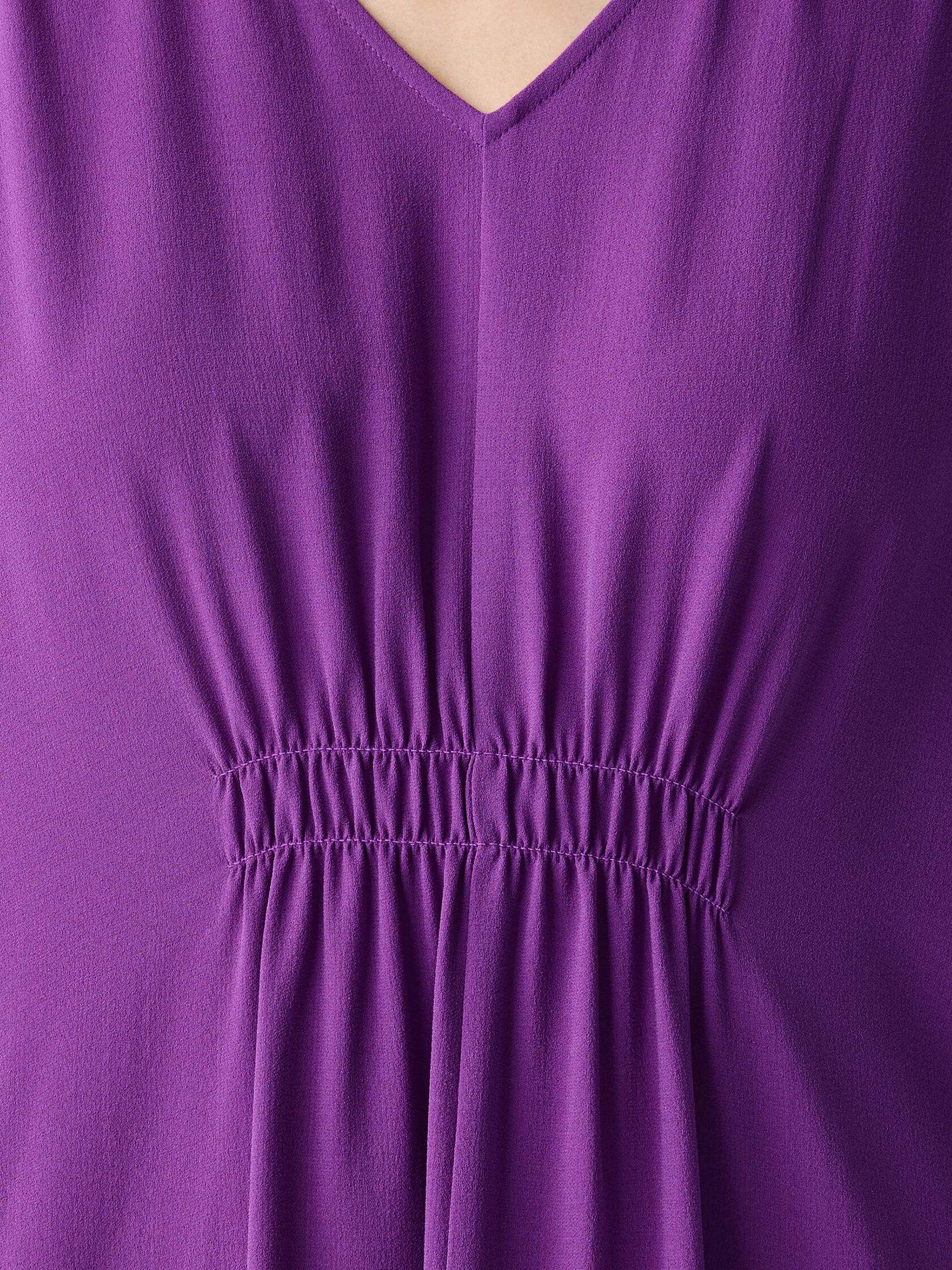 Silk Georgette Crepe V-Neck Dress