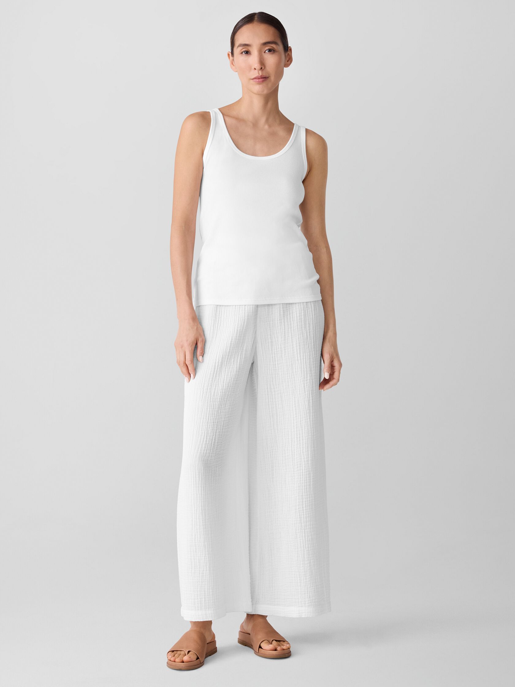 Organic Cotton Stretch Rib Scoop Neck Tank