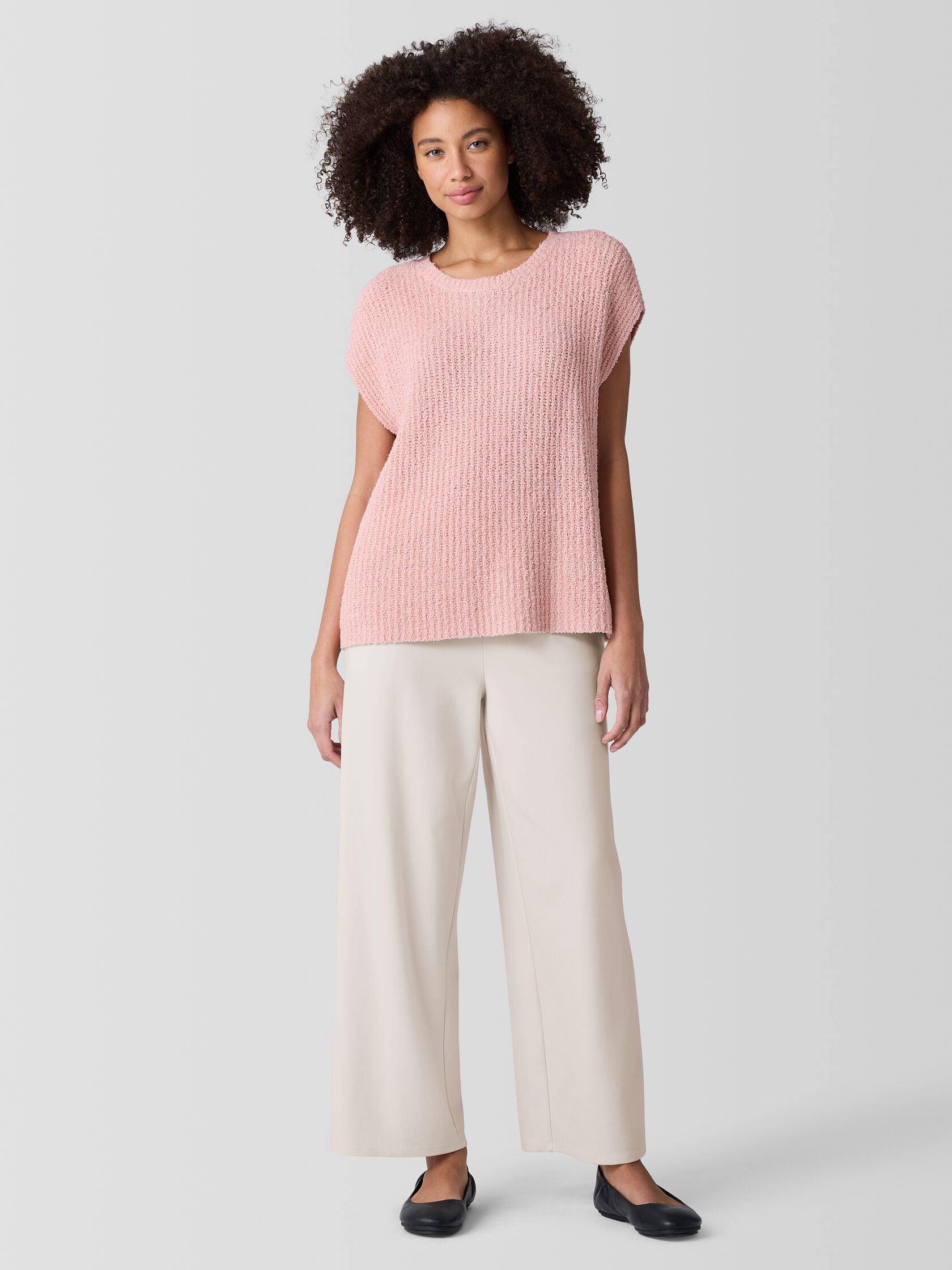 Cotton Fluff Crew Neck Vest