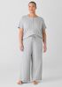 Mélange Organic Cotton Interlock Henley Sleep Top