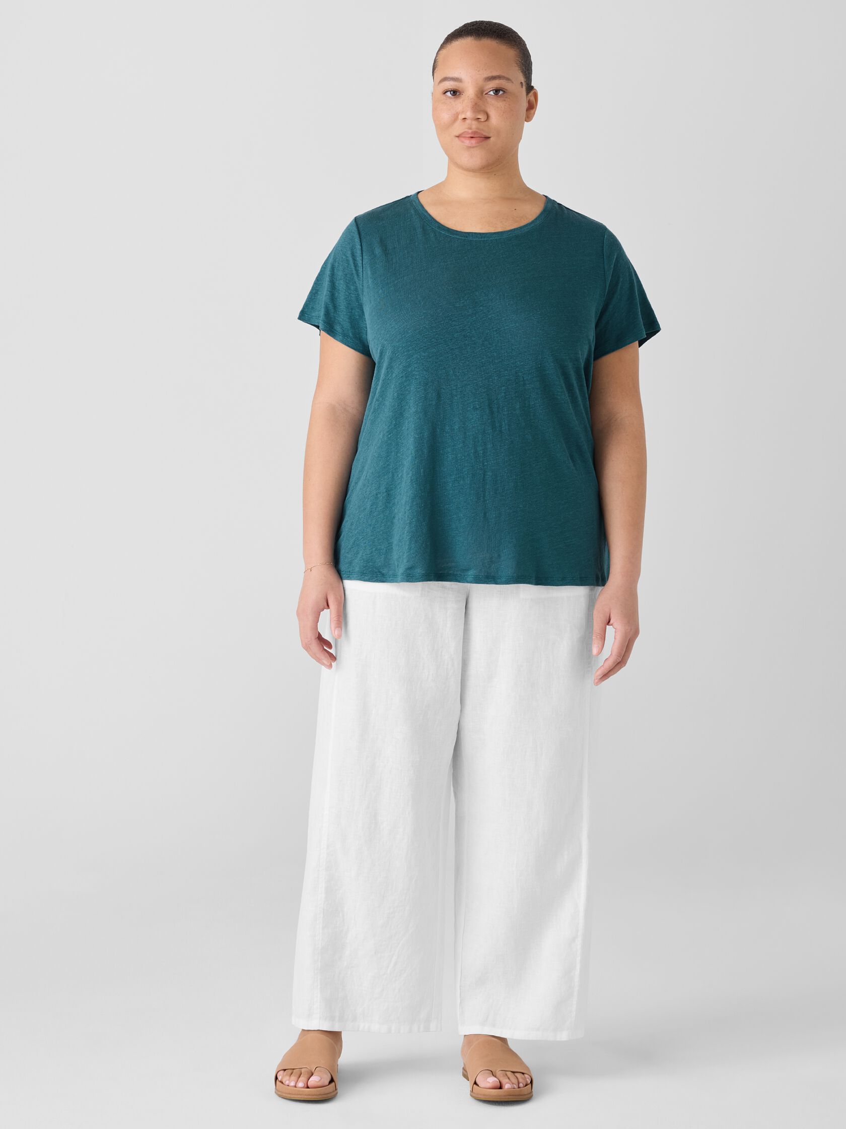 Organic Linen Jersey Crew Neck Tee